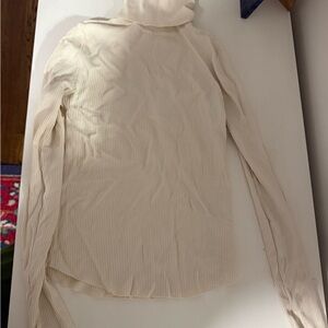 Zara Off-White Ribbed Knit Turtleneck